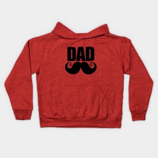 DAD text with mustache Kids Hoodie